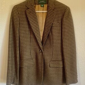 Ralph Lauren Houndstooth Plaid Blazer